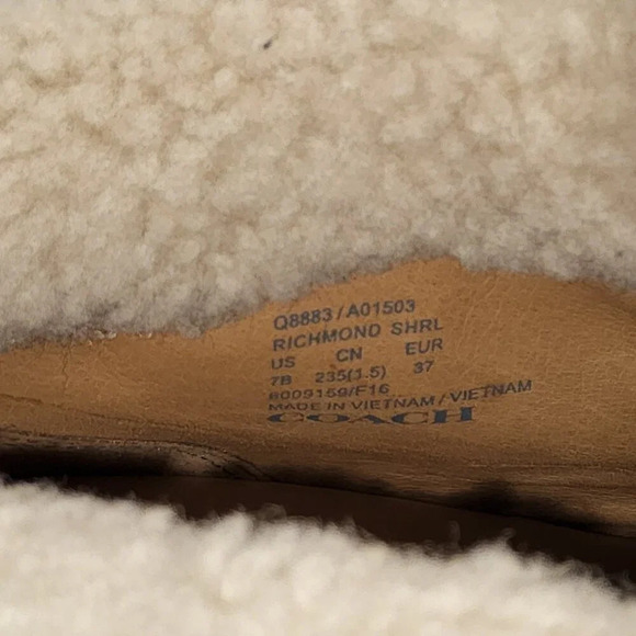 Coach Richmond Women's Sneakers Fleece Lined Gray size 7B  High top wool Leather - Picture 6 of 11